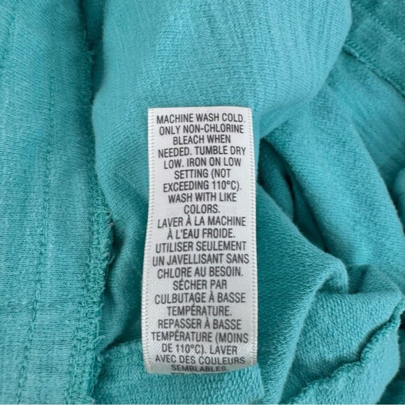 Danskin shorts fold over hem bottom tie up waist blue Turquoise Athletic Shorts - Picture 10 of 11